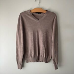 Britches Merino Wool Vneck Pullover Knit Sweater Taupe Mens Size Medium